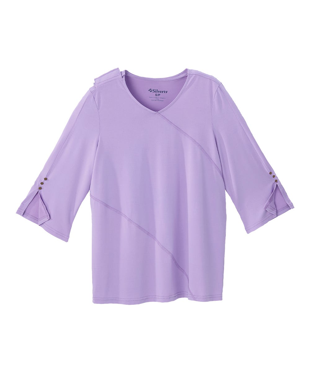 Women's Open Back Crepe V-Neck Top