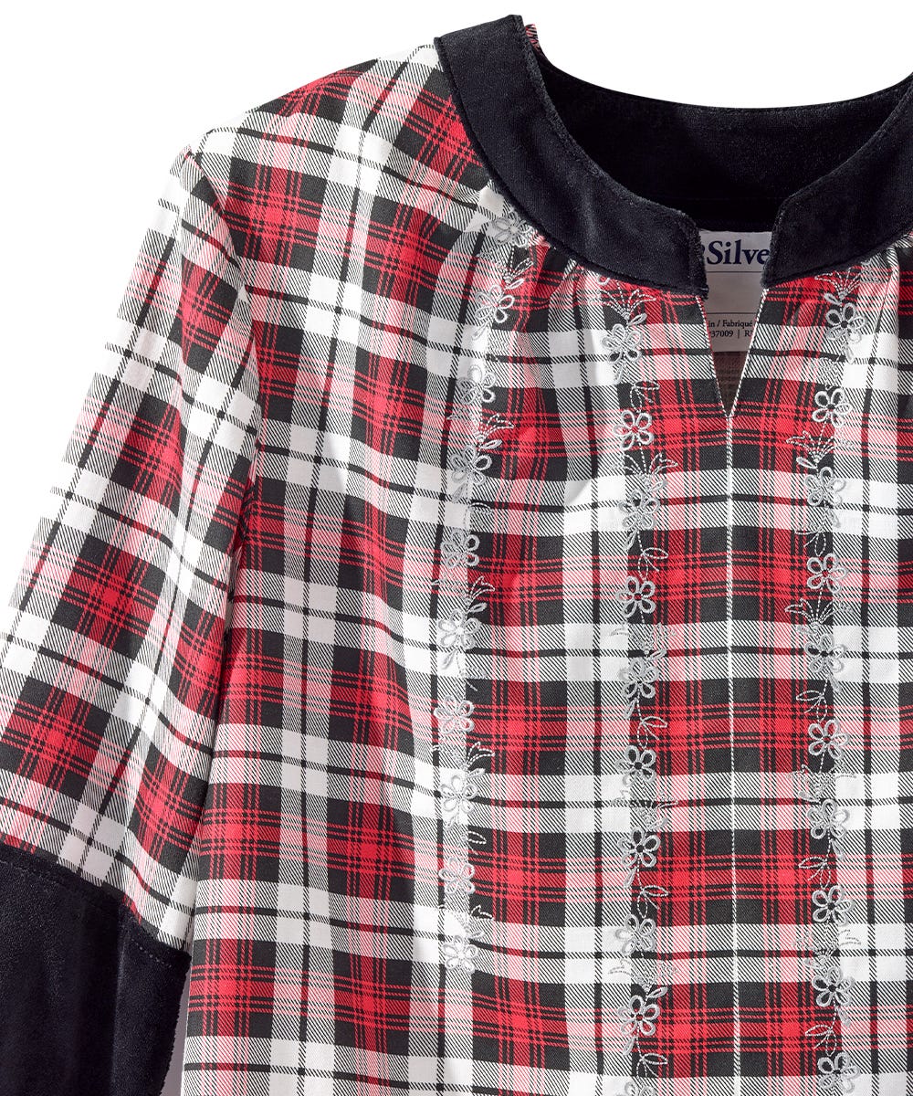 Women's Open Back Embroidered Long Sleeve Blouse