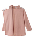 Women's Open Back Textured Turtleneck Top