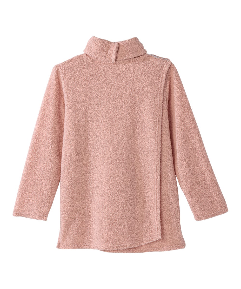 Women's Open Back Textured Turtleneck Top