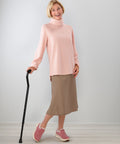 Women's Open Back Textured Turtleneck Top