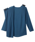 Women's Open Back Embellished Long Sleeve Top