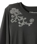Women's Open Back Embellished Long Sleeve Top