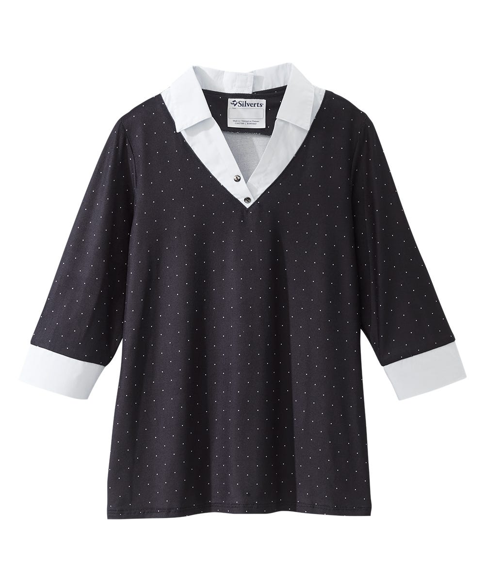 Women's Open Back 3/4 Sleeve Collared Top