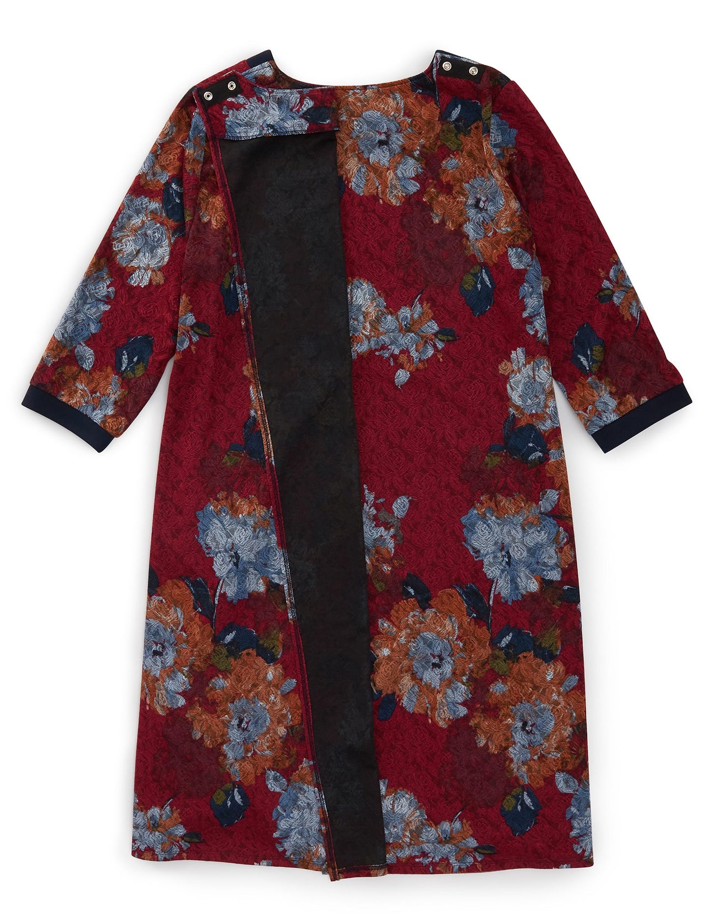 Women's Open Back Flounce 3/4 Sleeve Dress
