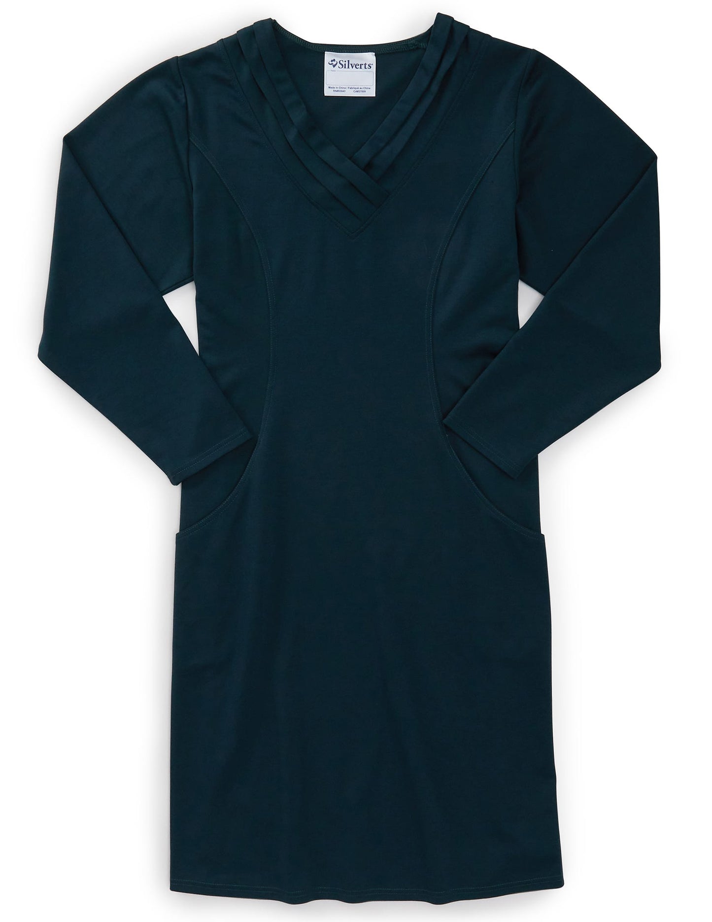 Women's Long-Sleeve Open Back Ponte Dress