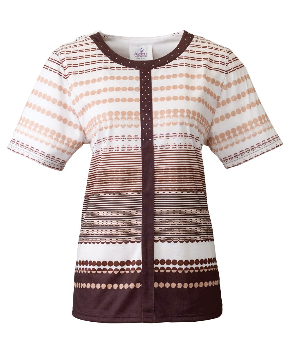 Women's Open Back Graphic Patterned Top