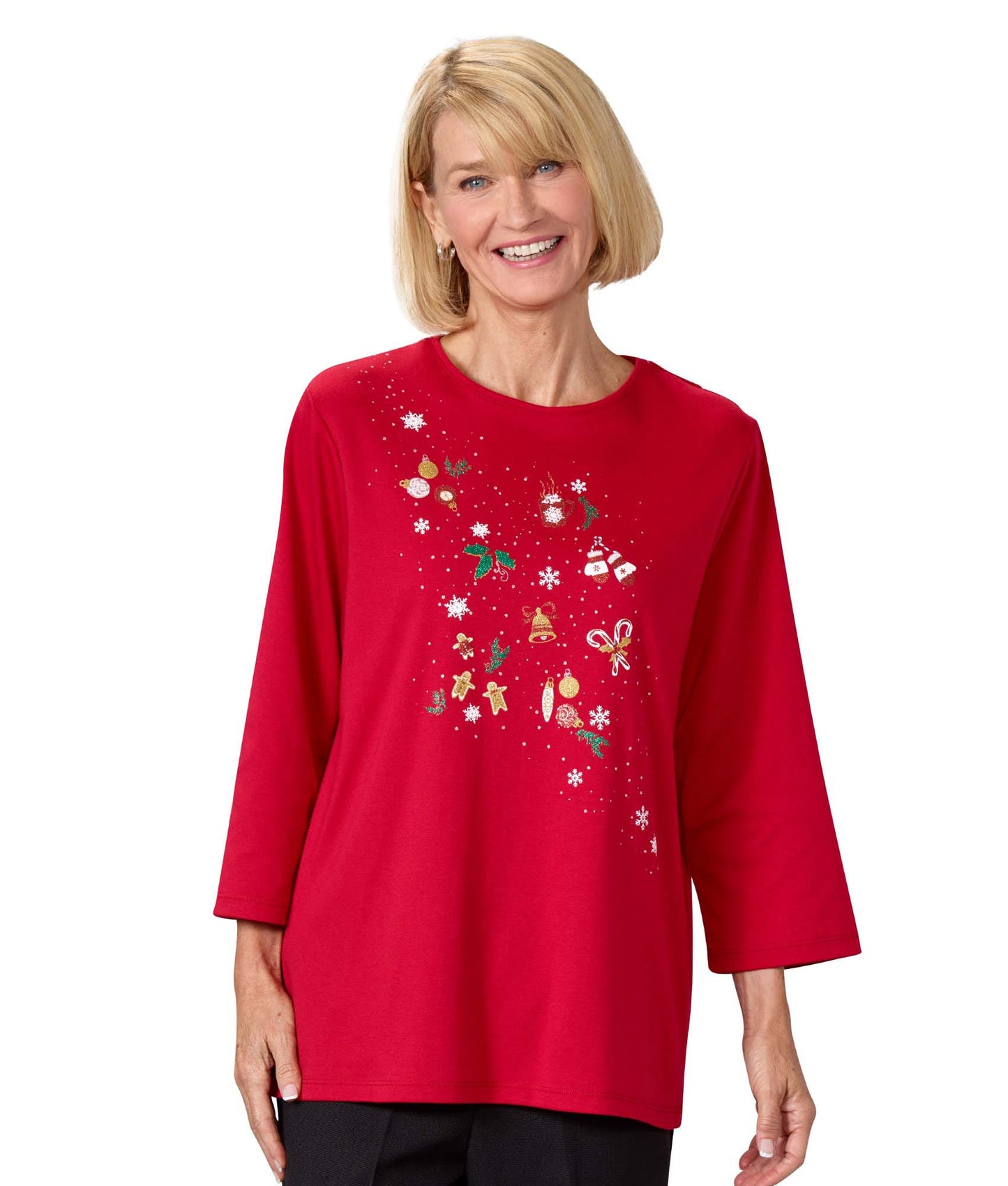 Women's Open Back Seasonal Print Top - Clearance