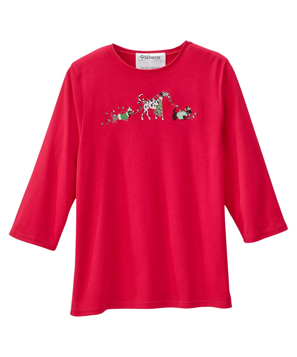 Women's Open Back Seasonal Print Top - Clearance