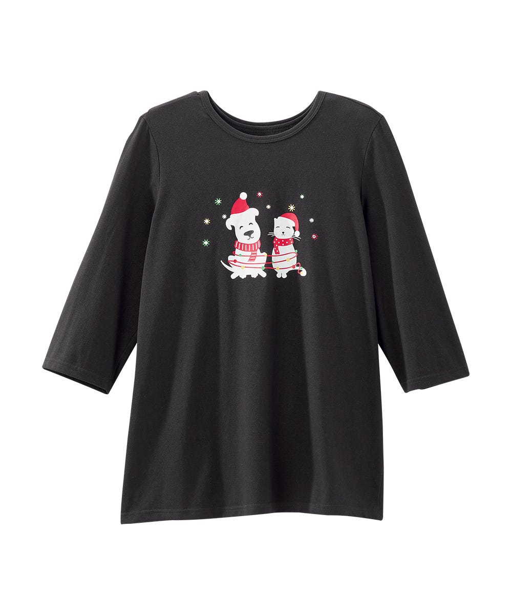 Women's Open Back Seasonal Print Top