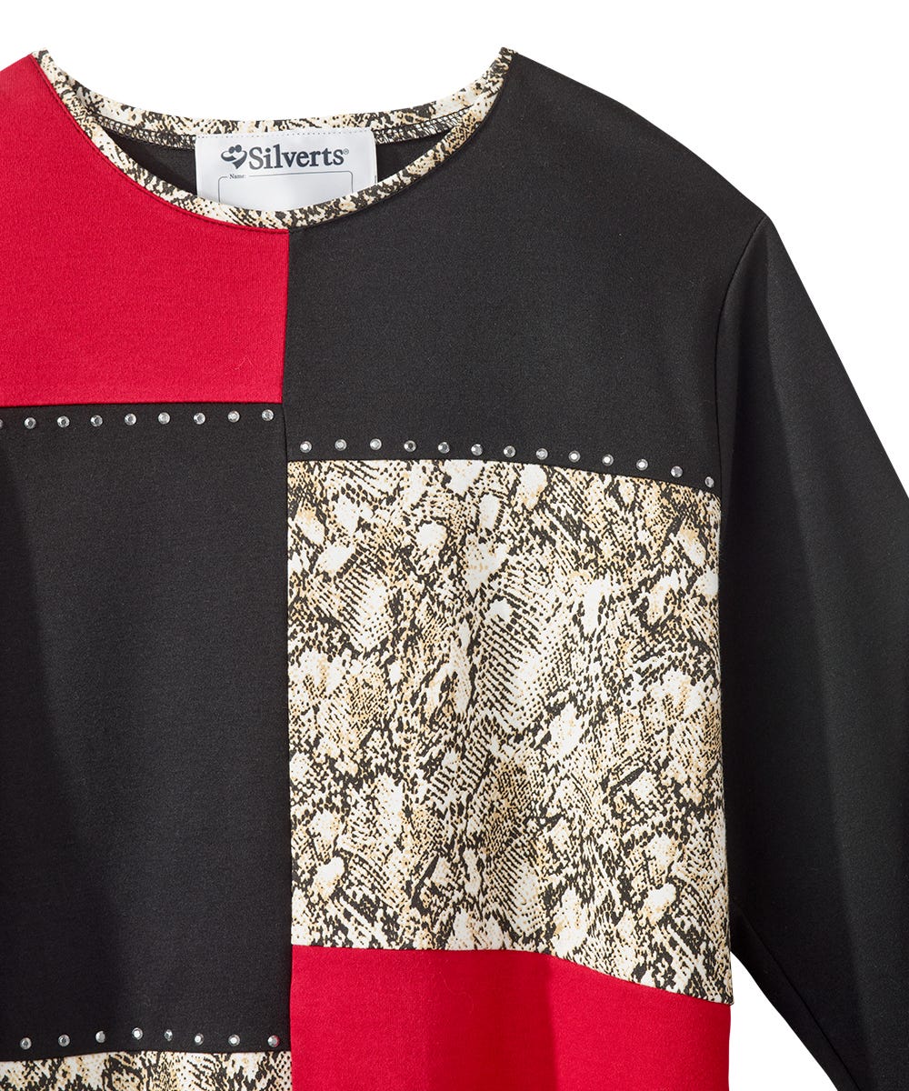 Women's Open Back Patchwork Top