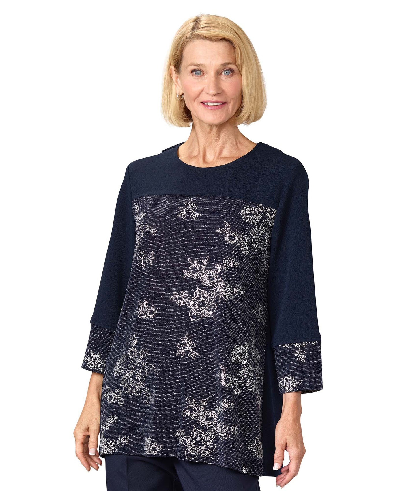 Women's Open Back 3/4 Sleeve Decorative Top