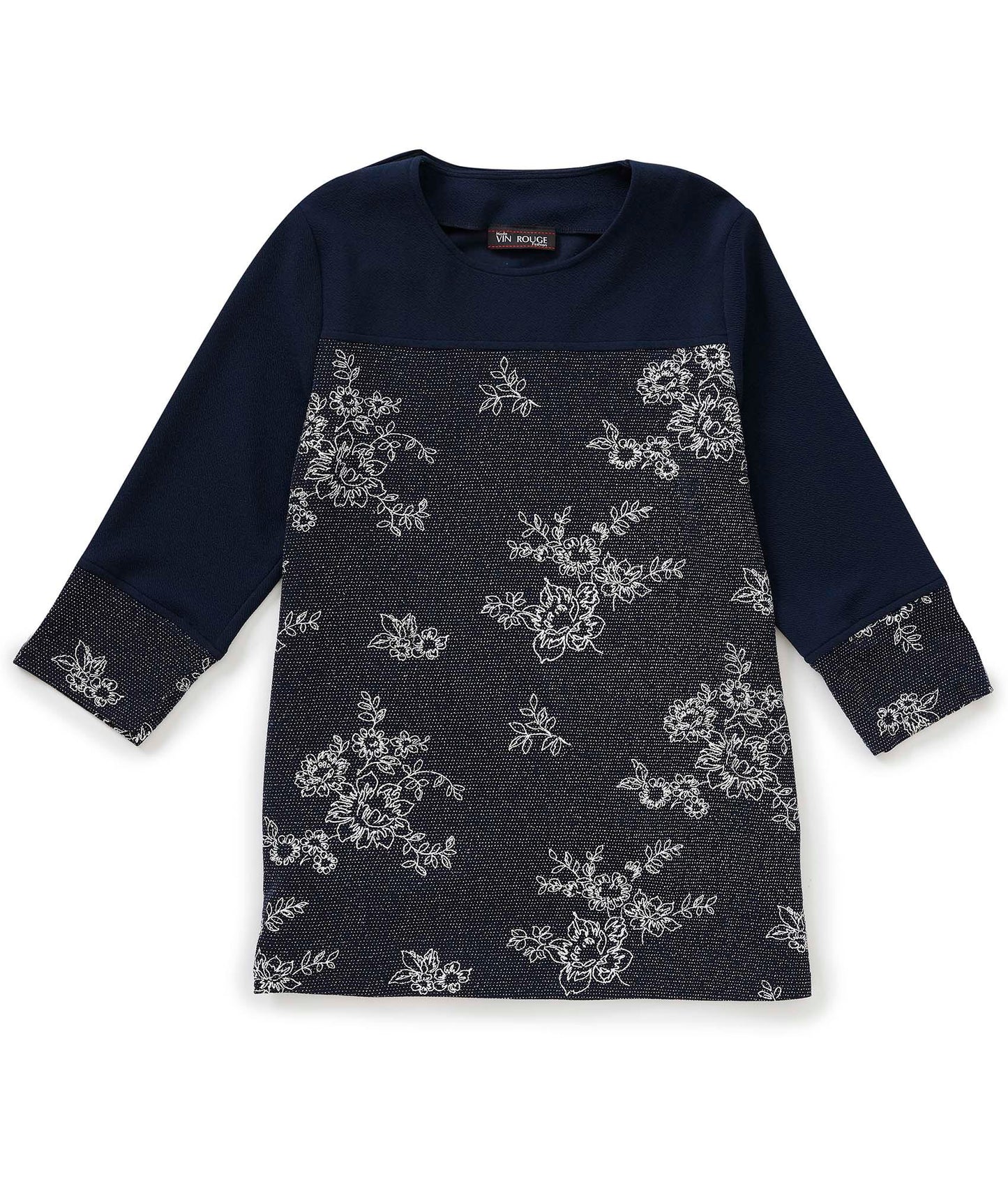 Women's Open Back 3/4 Sleeve Decorative Top