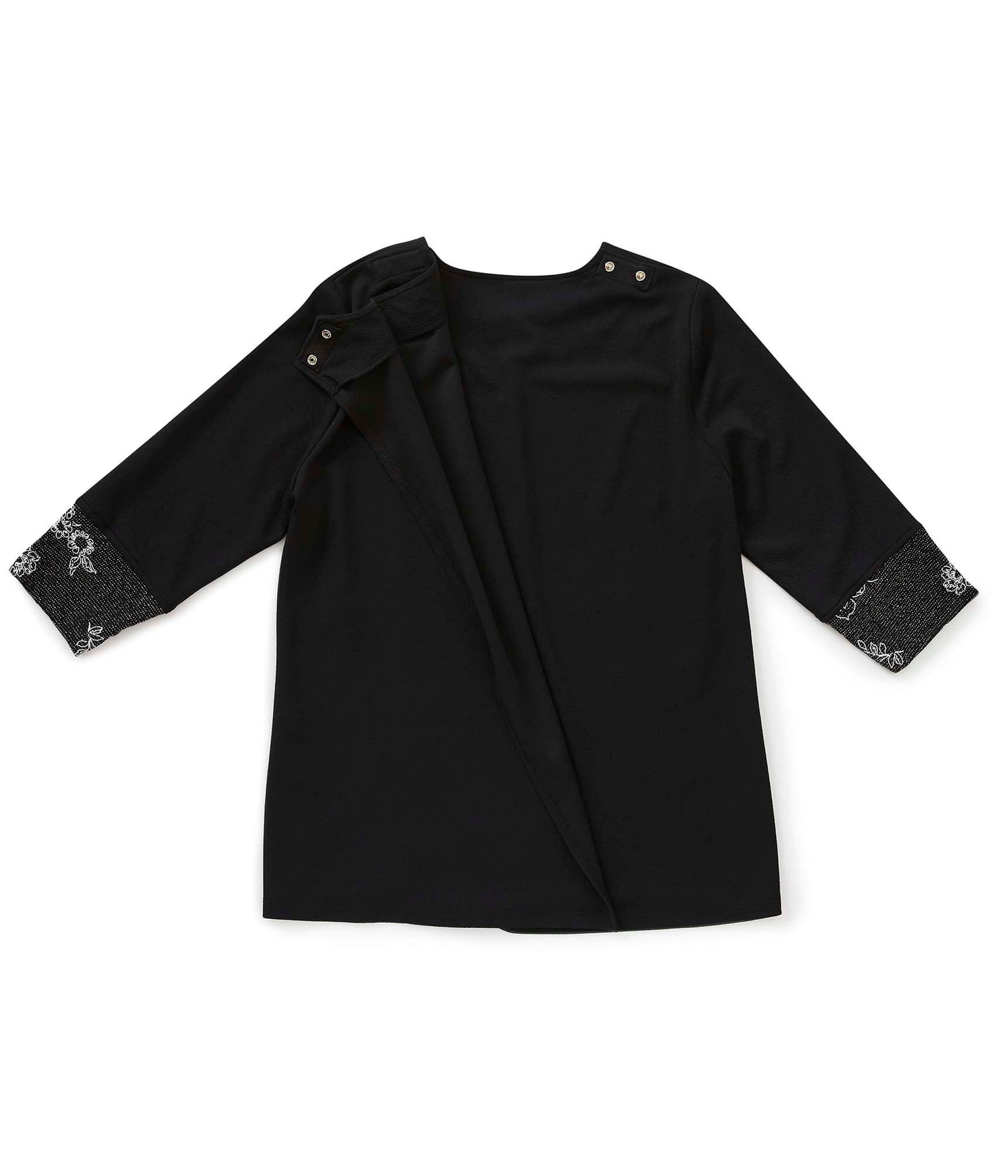 Women's Open Back 3/4 Sleeve Decorative Top