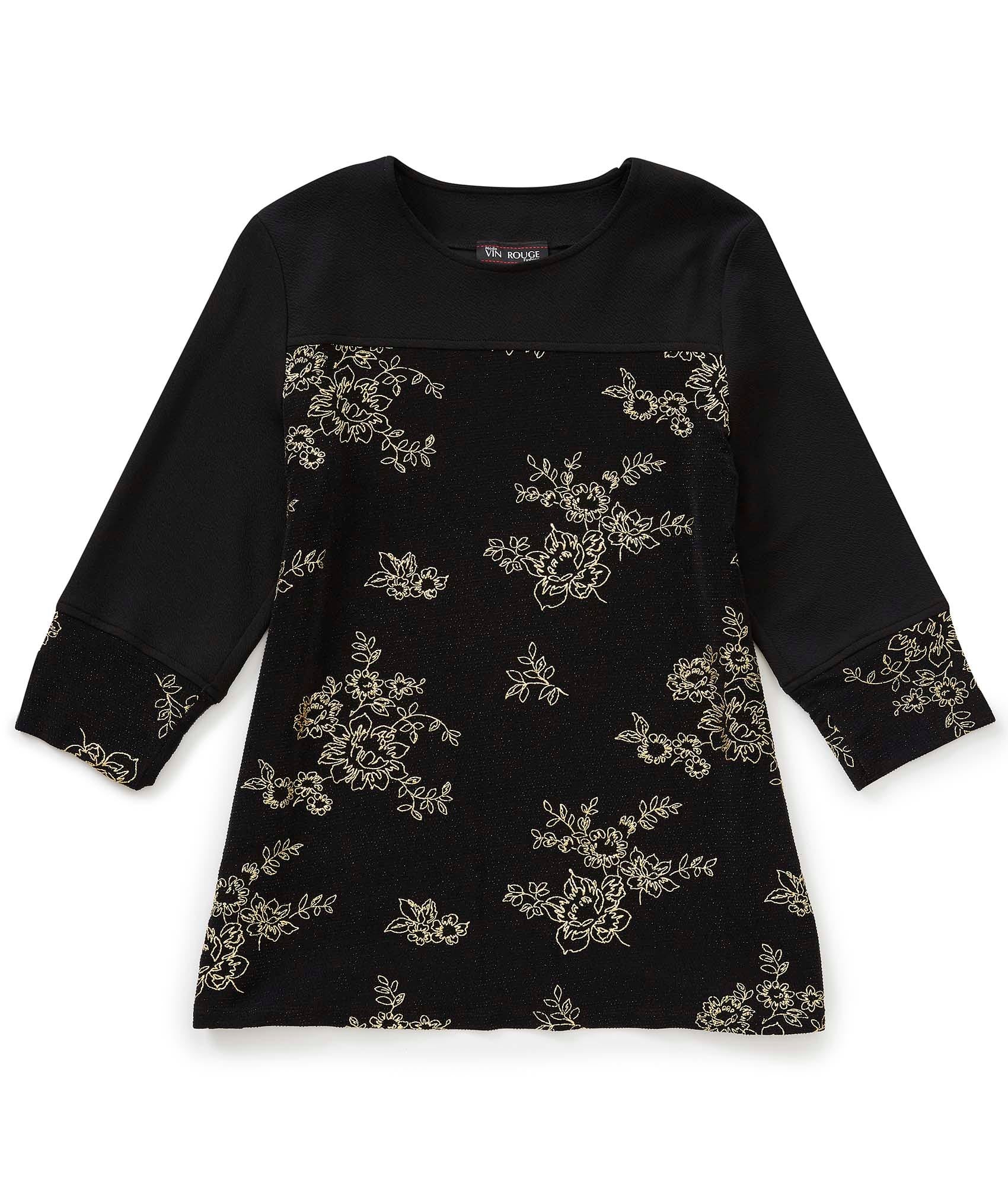 Women's Open Back 3/4 Sleeve Decorative Top