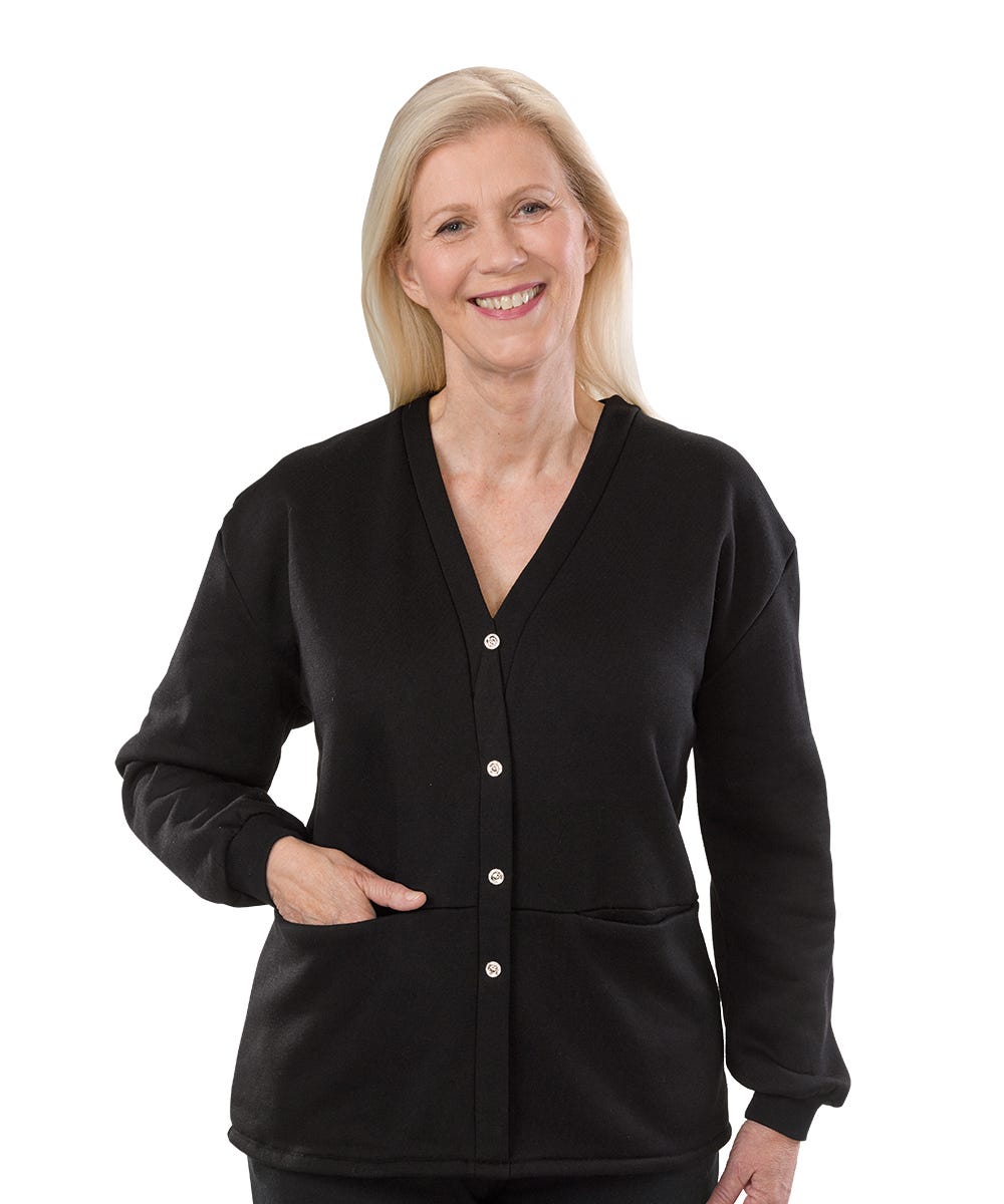Adaptive Fleece Cardigan for Women - Clearance