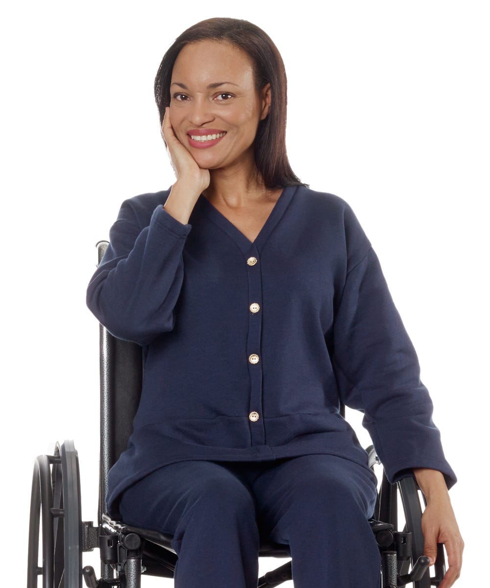 Adaptive Fleece Cardigan for Women - Clearance