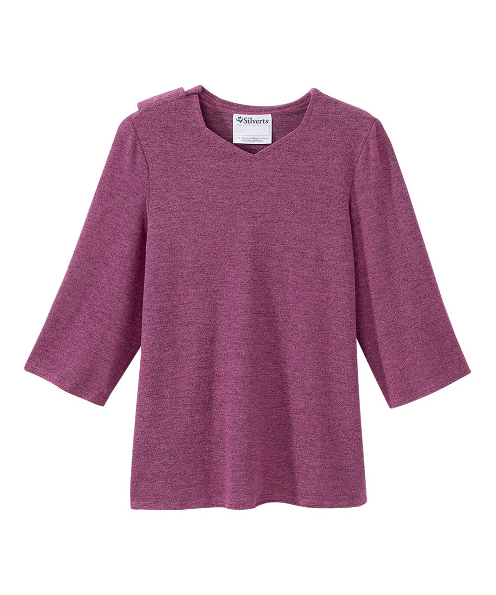 Women's Open Back 3/4 Sleeve Soft Knit Top