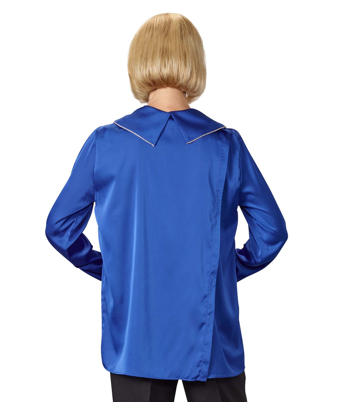 Women's Open Back Tie Front Scarf Blouse