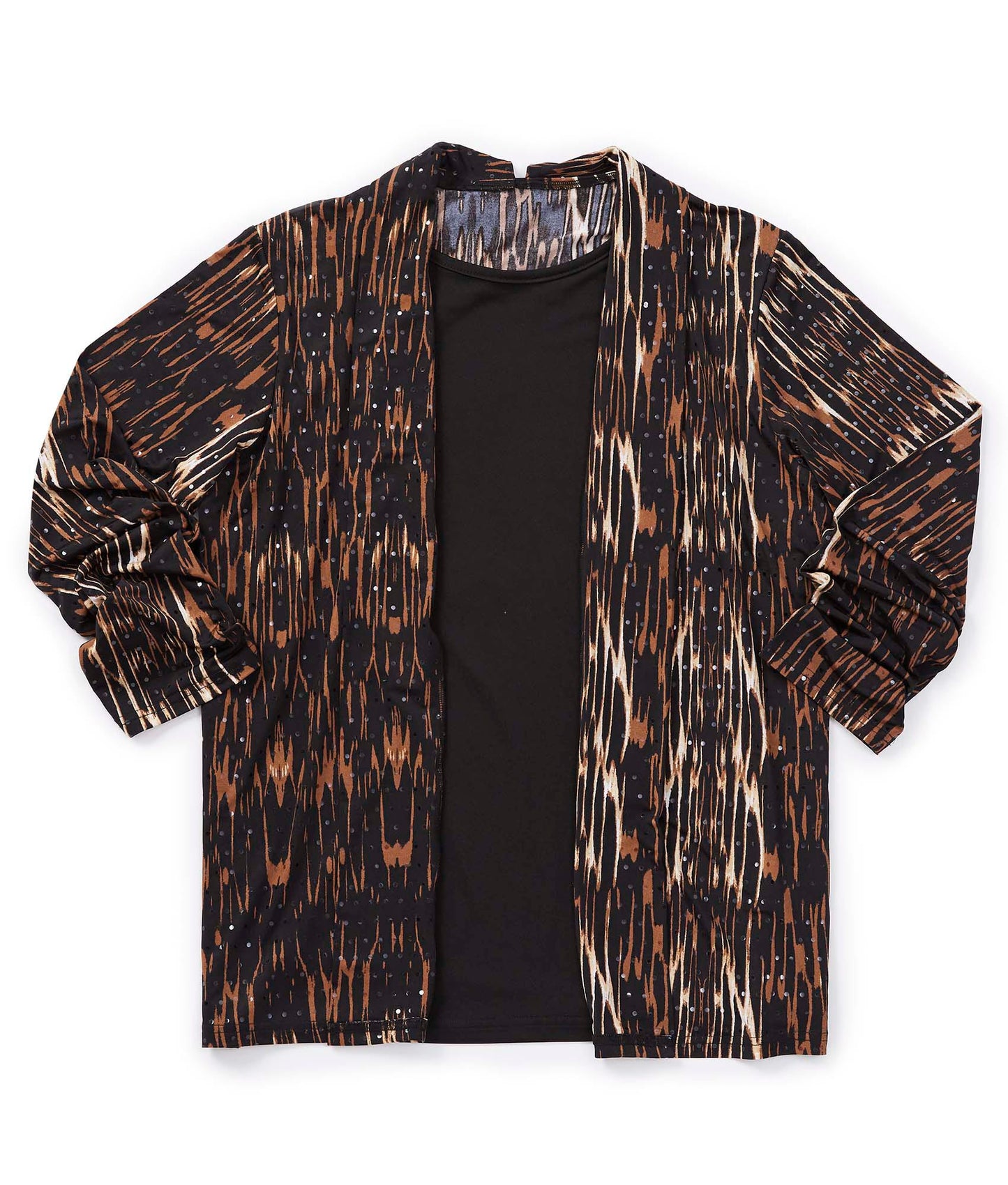 Women's Open Back 3/4 Sleeve Twofer Top
