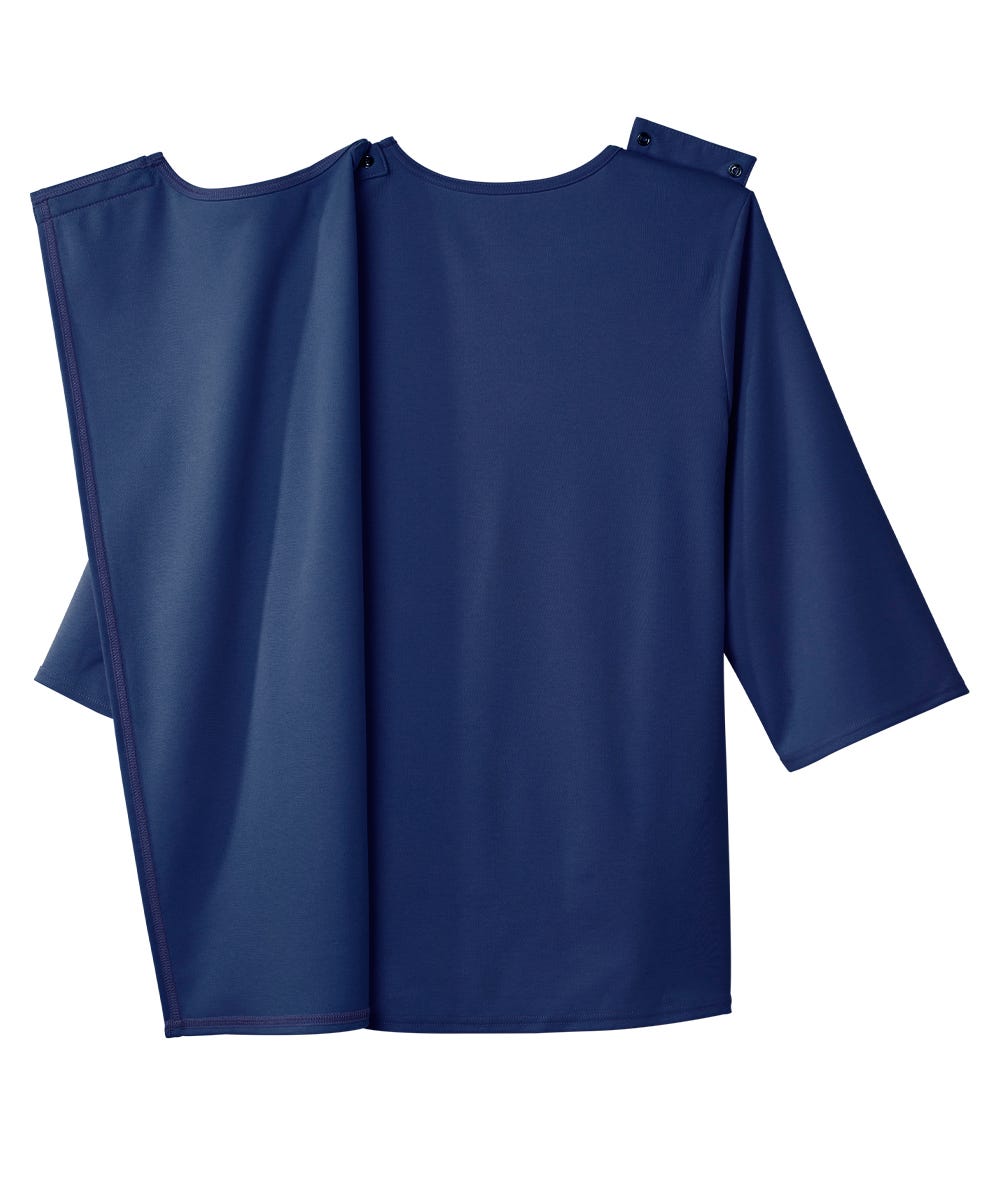 Women's Open Back 3/4 Length Sleeve Top with Embroidery - Silverts 62