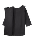 Women's Open Back 3/4 Length Sleeve Top with Embroidery