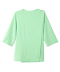 Women's Open Back 3/4 Length Sleeve Top with Embroidery