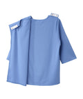 Women's Open Back 3/4 Length Sleeve Top with Embroidery - Silverts 57