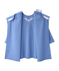 Women's Open Back 3/4 Length Sleeve Top with Embroidery - Silverts 58