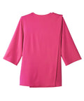 Women's Open Back 3/4 Length Sleeve Top with Embroidery - Silverts 50