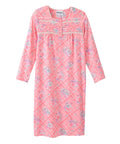 Women's No Peek Open Back Flannel Nightgown - Silverts 49