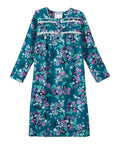 Women's No Peek Open Back Flannel Nightgown