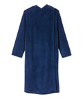 Women's Open Back Plush Nightgown with Zip Front