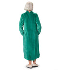 Women's Open Back Plush Nightgown with Zip Front