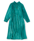 Women's Open Back Plush Nightgown with Zip Front
