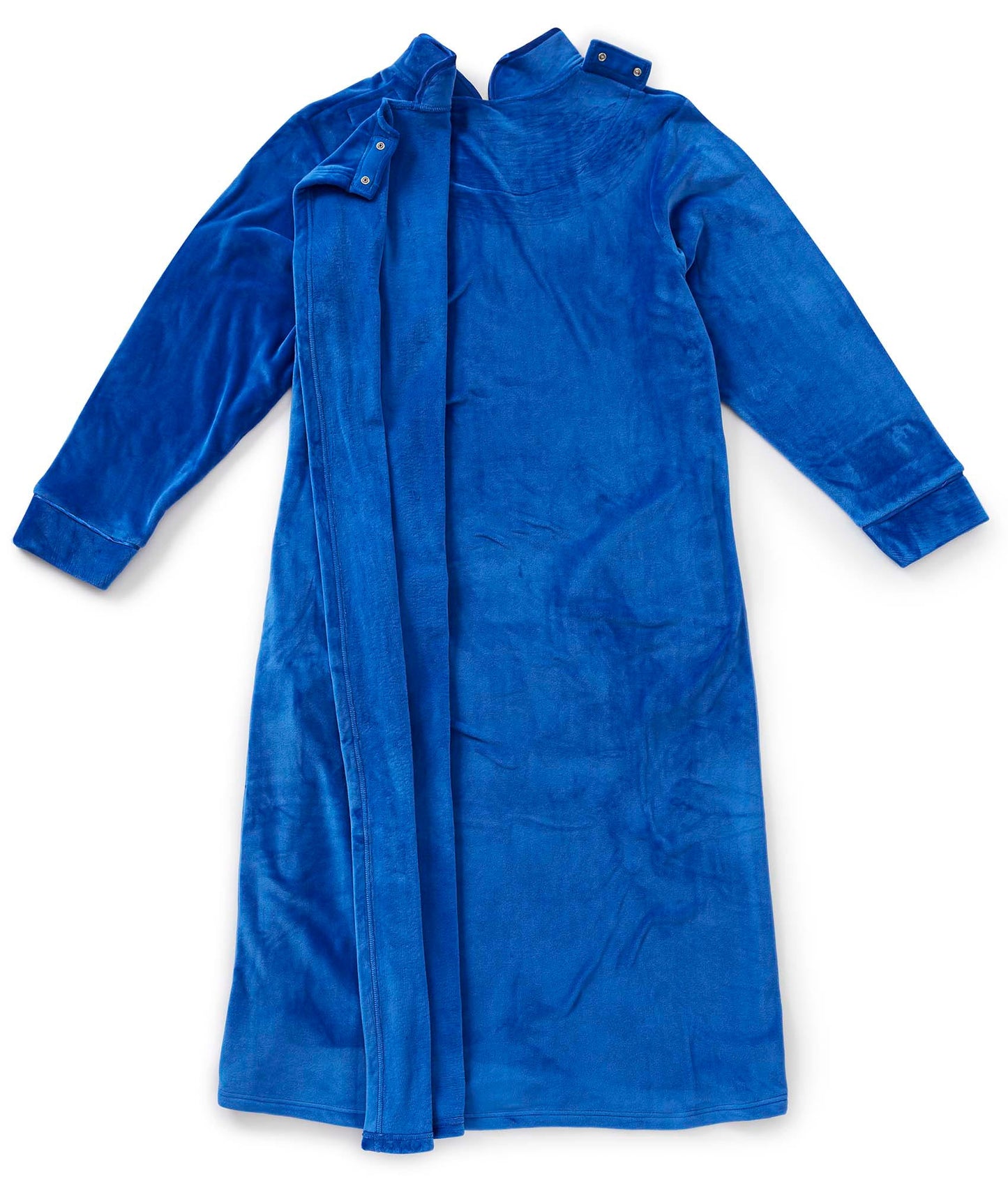 Women's Open Back Plush Nightgown with Zip Front