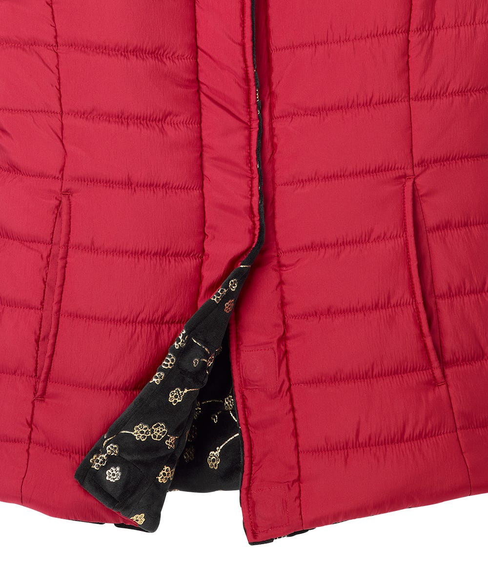 Women's Reversible Magnetic Snap Front Puffer Vest