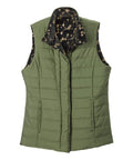 Women's Reversible Magnetic Snap Front Puffer Vest