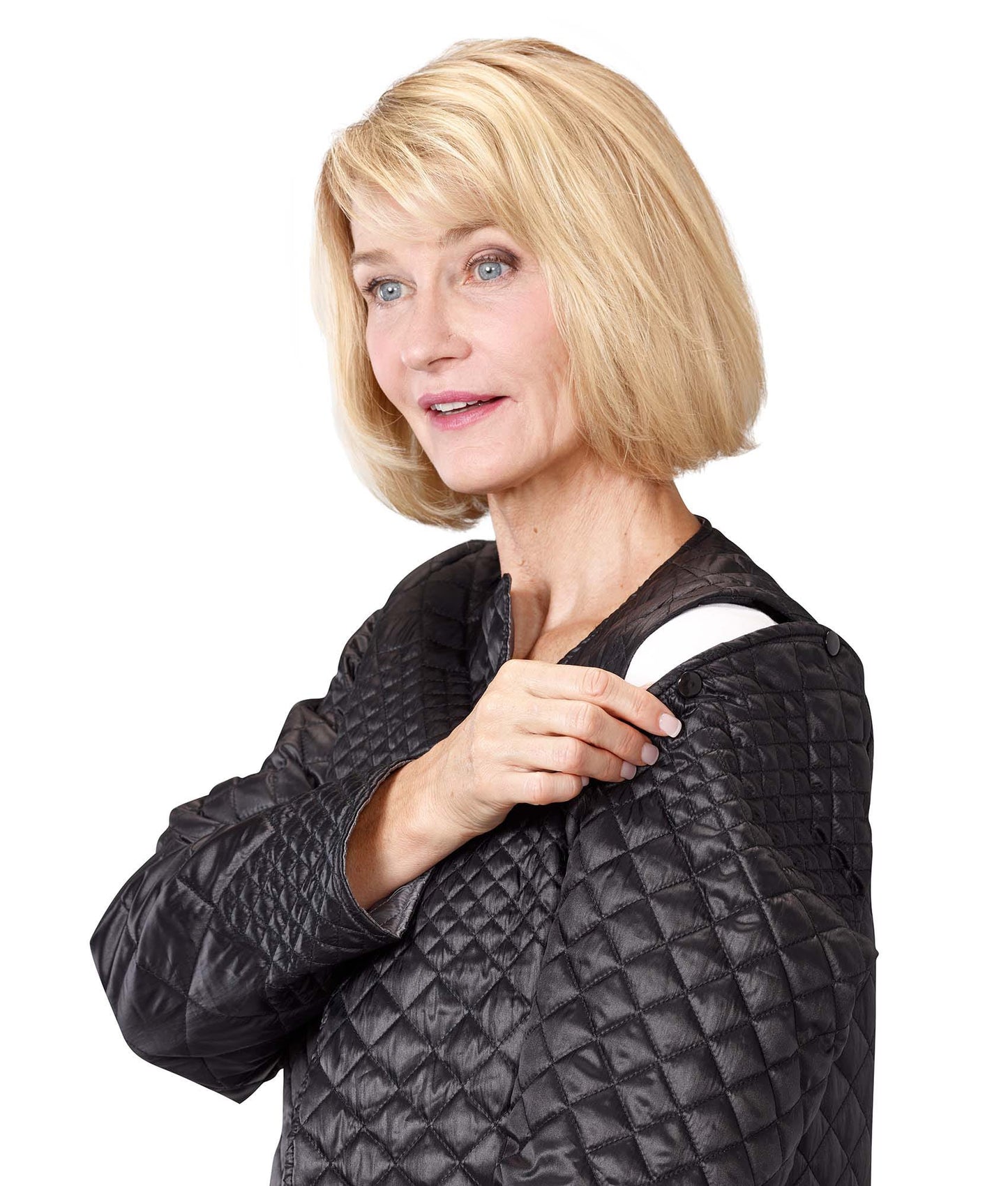 Women's Self Dressing Reversible Quilted Jacket with Detachable Sleeves