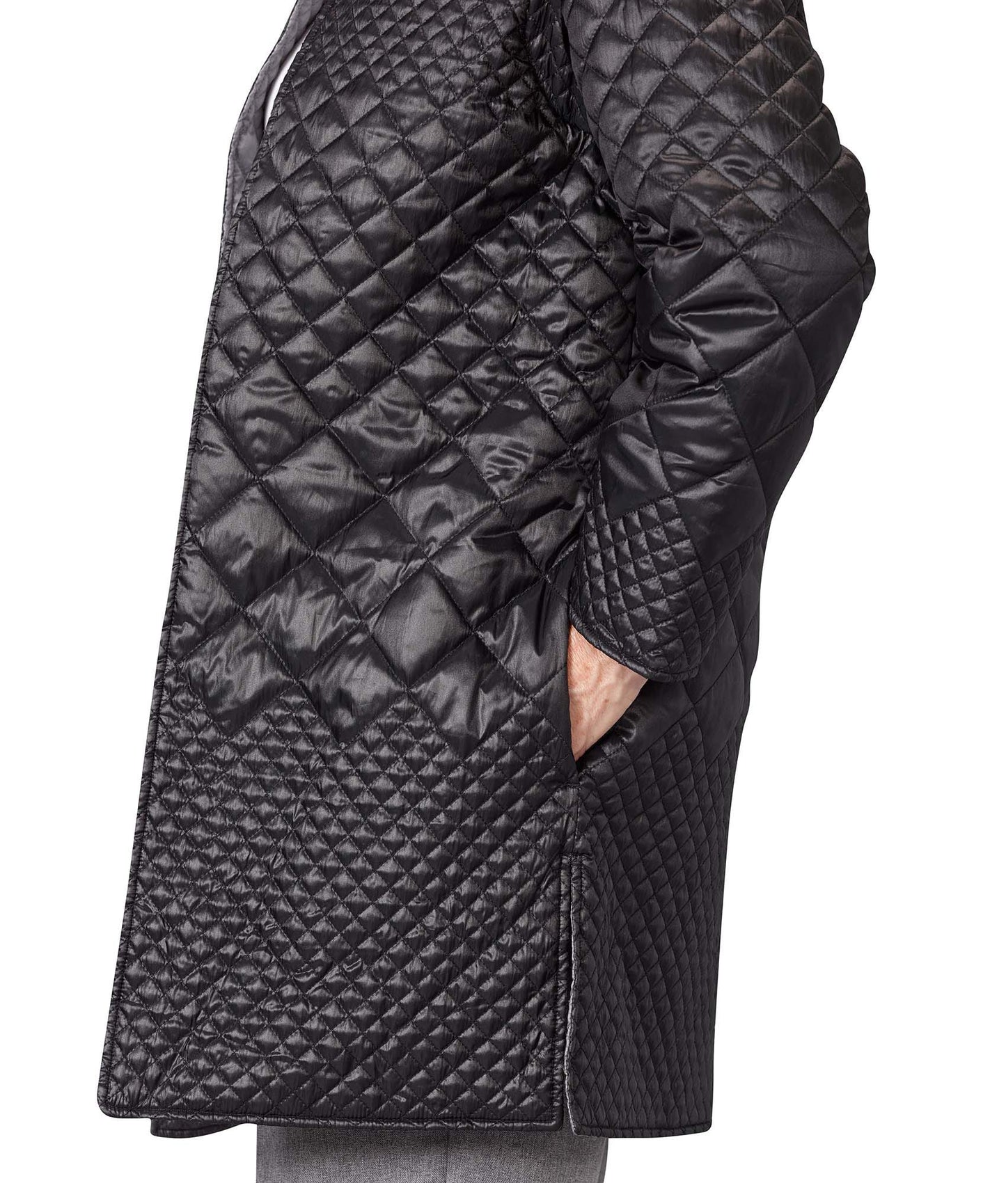 Women's Self Dressing Reversible Quilted Jacket with Detachable Sleeves