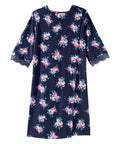 Women's Open Back V-Neck Lace Trim Nightgown