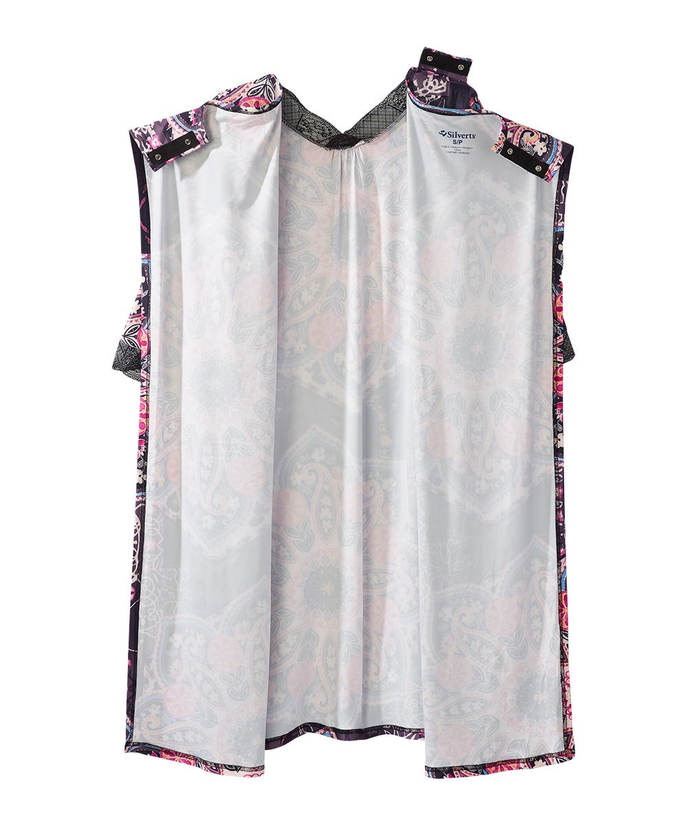 Women's Open Back V-Neck Lace Trim Nightgown