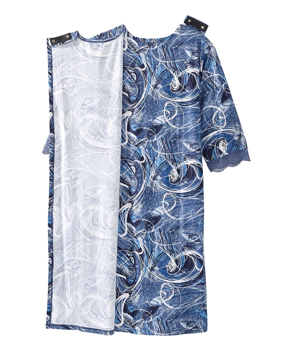 Women's Open Back V-Neck Lace Trim Nightgown
