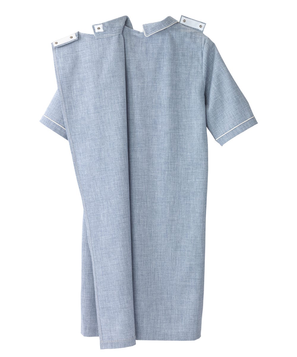 Women's Adaptive Open Back Embroidered Linen Dress