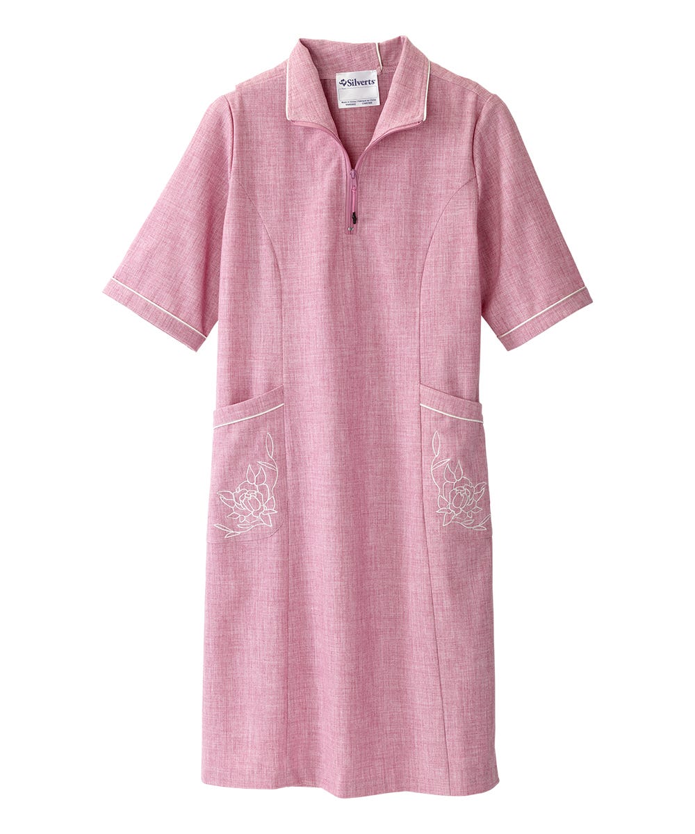 Women's Adaptive Open Back Embroidered Linen Dress