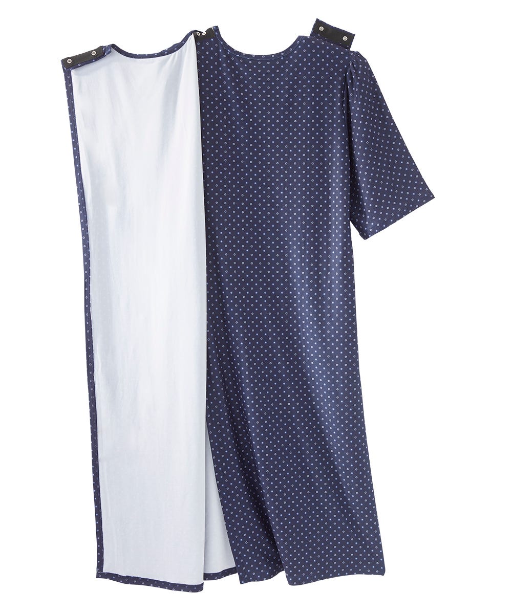 Women's Open Back Lace Trim Nightgown with Pockets