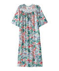 Women's Open Back Lace Trim Nightgown with Pockets