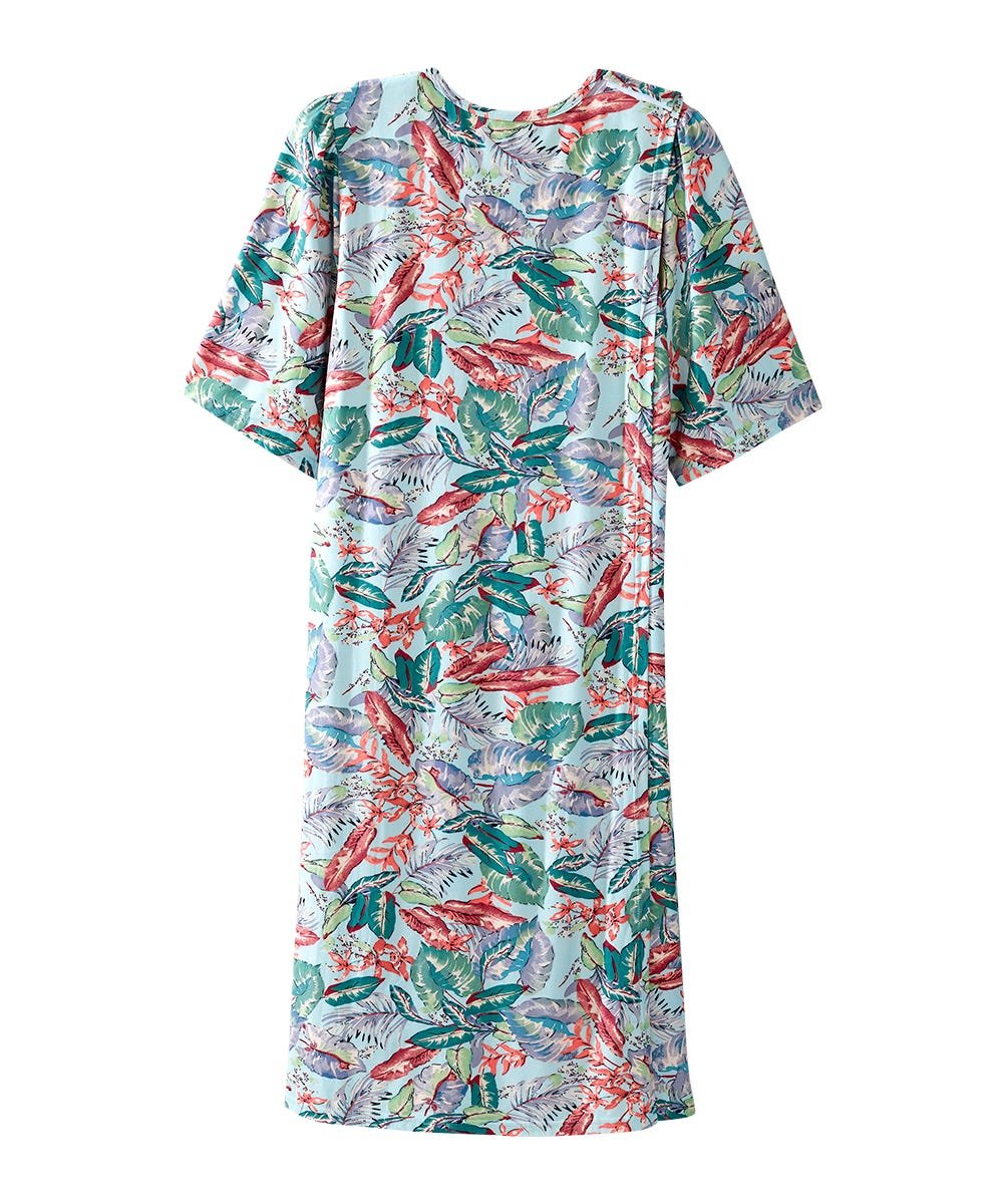 Women's Open Back Lace Trim Nightgown with Pockets