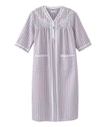 Women's Open Back Nightgown with Quarter-Zip