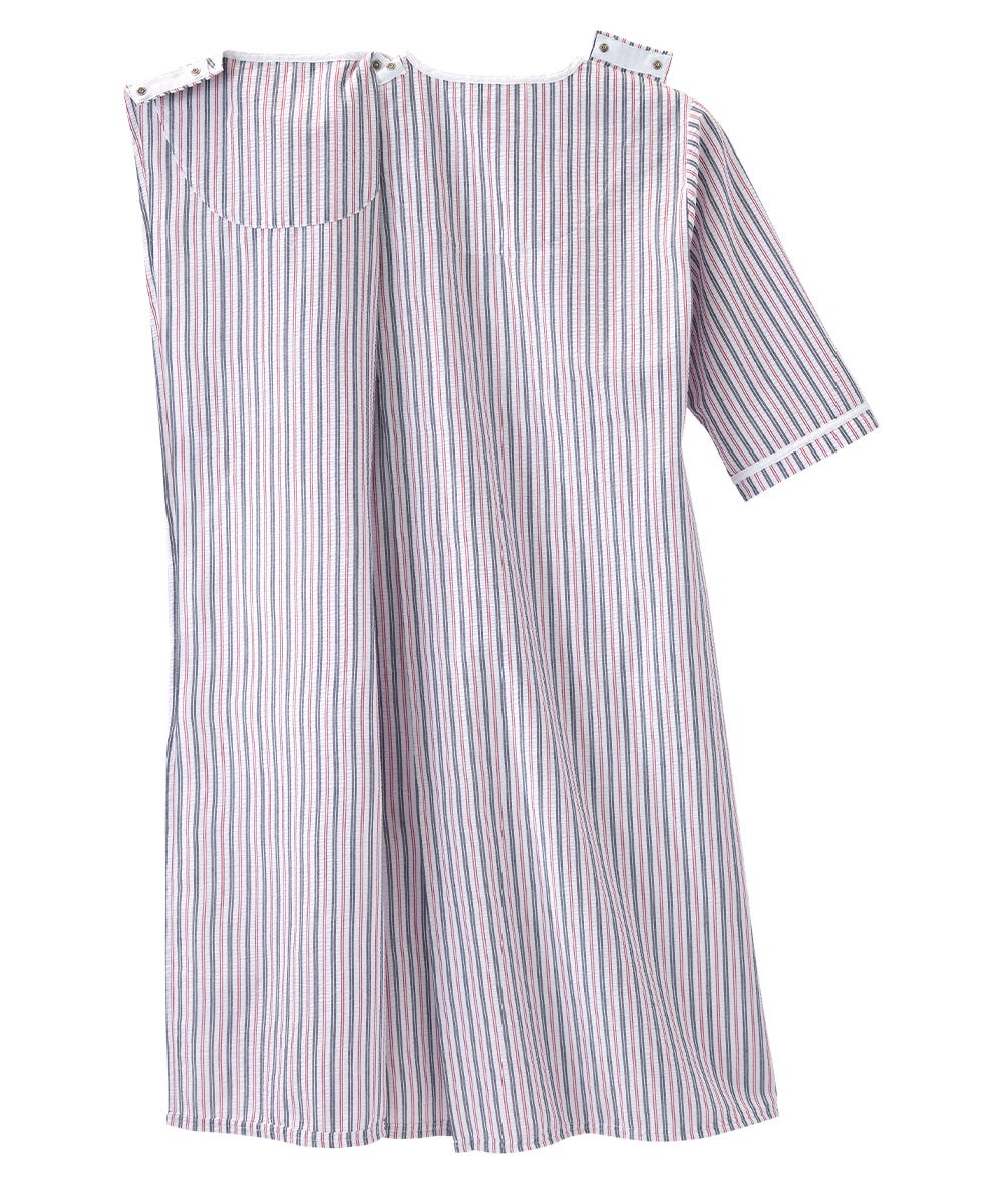 Women's Open Back Nightgown with Quarter-Zip